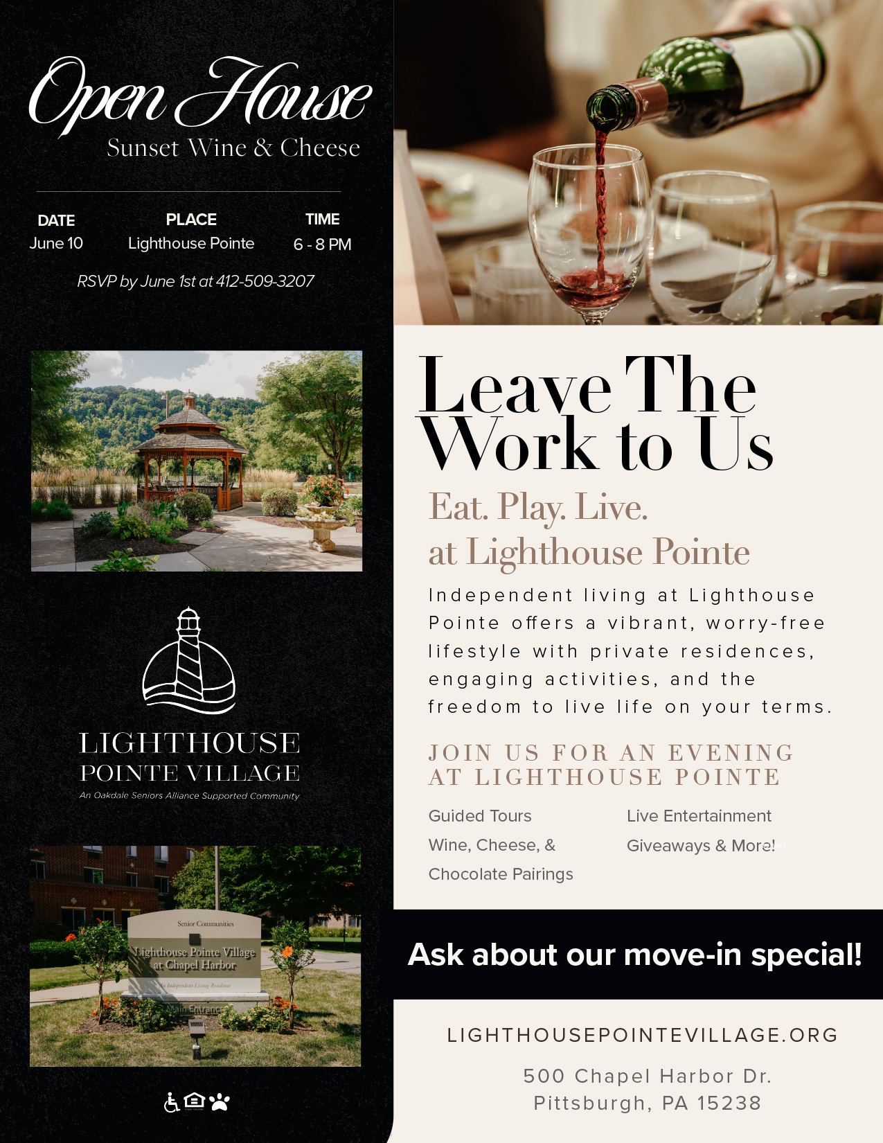 Lighthouse Pointe Village Open House Sunset Wine and Cheese